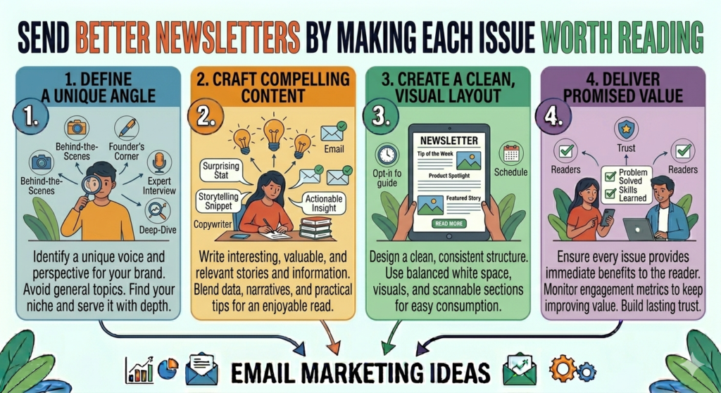 Many newsletters are not. They are just collections of links, company updates, recycled blog posts, and random announcements. They do not have a strong point of view. They do not help the reader solve anything. They do not feel personal or useful.