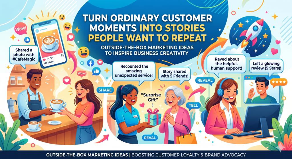 Most businesses look for big campaign ideas in the wrong place. They sit in meetings, stare at blank screens, study competitors, and wait for a “fresh angle” to appear. But some of the strongest marketing ideas are already happening inside the business every day.