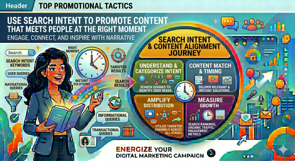 Search intent means the reason behind a search. Someone searching “what is digital marketing” is in a very different place from someone searching “best digital marketing agency for lead generation” or “how to improve landing page conversion rate.” Each person needs different content, and each one should be promoted differently.