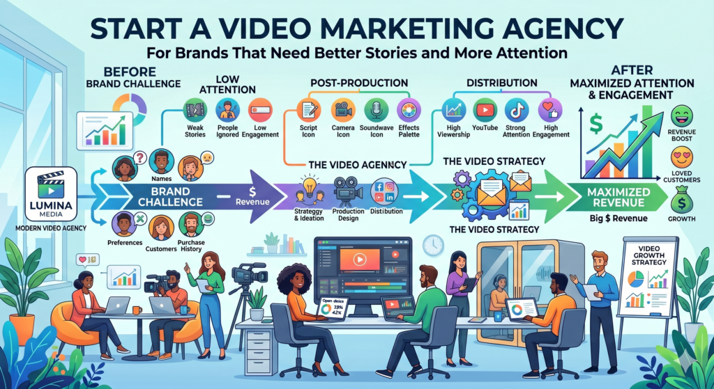 Video is one of the strongest ways for businesses to explain ideas, show proof, and build trust. But many businesses struggle with video because it feels hard. They do not know what to record, how to structure it, how to edit it, or how to use it in their marketing.