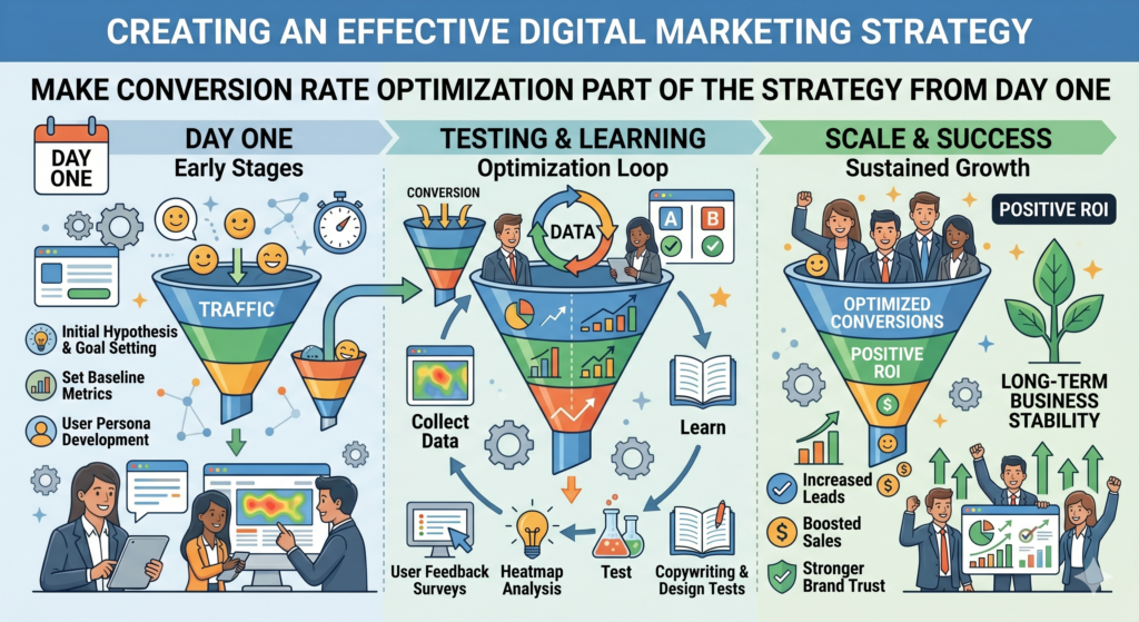 Conversion rate optimization means improving the parts of your marketing that turn visitors into leads, leads into calls, and calls into customers. It is not only about button colors or page design. It is about removing friction from the buyer’s path.