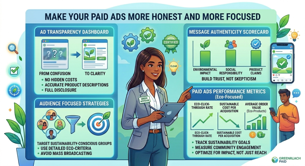 Paid ads can work well for eco-friendly businesses, but they need discipline. Because ad space is small, many brands use broad claims to get attention. They say things like “save the planet,” “zero waste,” or “100 percent sustainable.” 