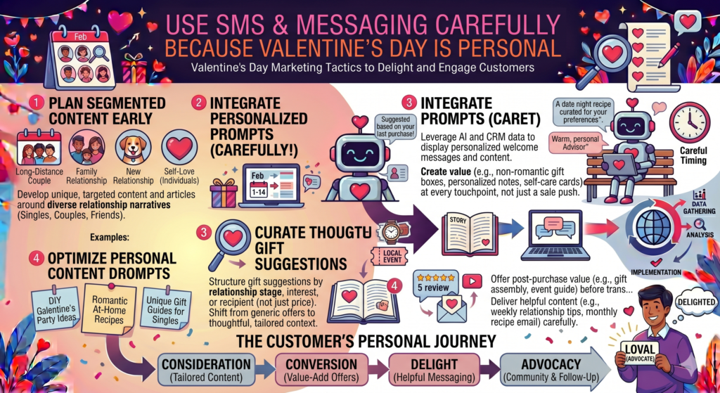 SMS and direct messaging can be powerful during Valentine’s Day because they feel immediate. But that is also why they must be used with care. A text message lands in a more personal space than an email or social post. If the message feels too loud, too frequent, or too generic, it can annoy the customer fast.