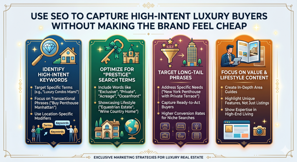 SEO can be very powerful for luxury real estate, but it must be handled with taste. Many luxury brands avoid SEO because they think it will make them sound too basic or too crowded. That only happens when SEO is done badly.
