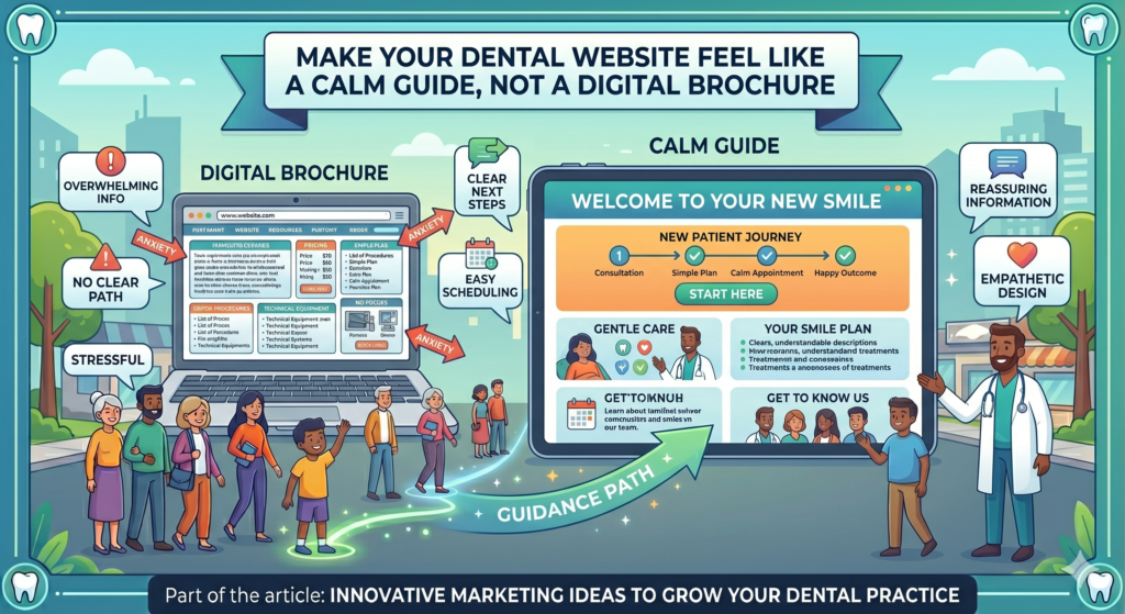 Many dental websites look nice but do not help patients make a decision. They have pretty photos, service lists, and general claims. But they do not answer the real questions in the patient’s mind. They do not reduce fear. They do not make the next step clear. They do not explain why this clinic is the right choice.