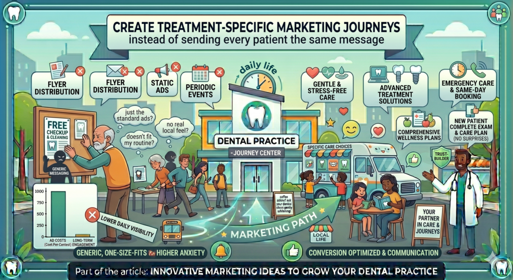 A person with tooth pain wants quick relief. A parent wants safety and kindness. A cosmetic patient wants confidence and natural results. An implant patient wants trust, cost clarity, and a clear plan. A nervous patient wants reassurance. A patient who missed a cleaning may simply need a reminder.