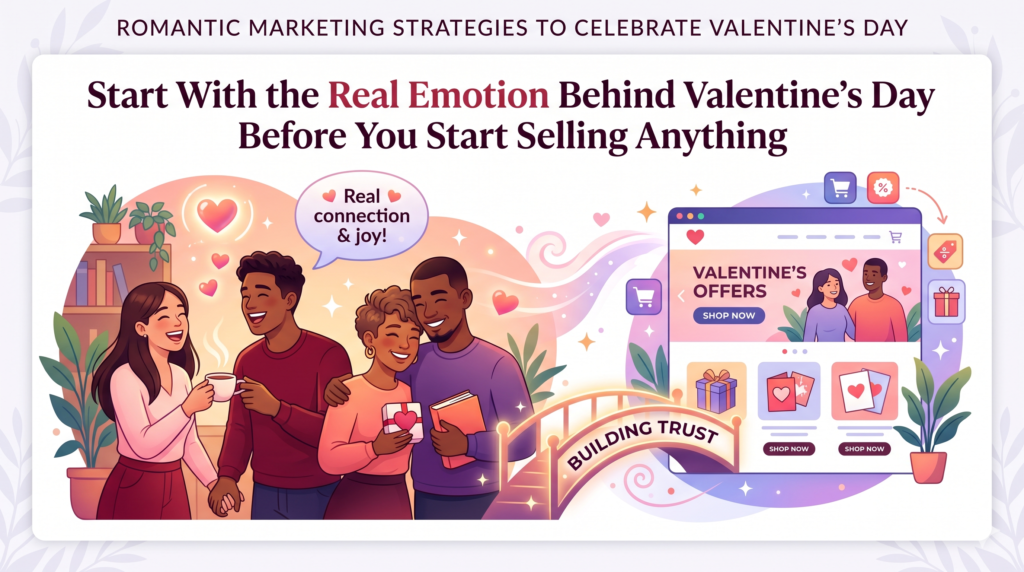 Valentine’s Day marketing becomes weak when brands treat the day like a red and pink sales sticker. They add hearts to a banner, create a discount code, write “Love is in the air,” and call it a campaign. That may look seasonal, but it does not feel personal. It does not give the customer a reason to care. It does not help them solve the real problem they are facing.