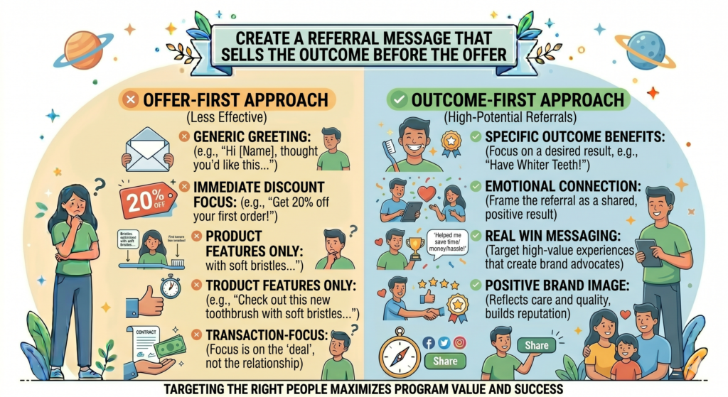 Many referral programs fail because the message is too dull. It says something like, “Refer a friend and earn rewards.” That is clear, but it is not very powerful. It does not remind the customer why they should share. It does not make the friend feel excited. It does not connect the offer to a real problem.