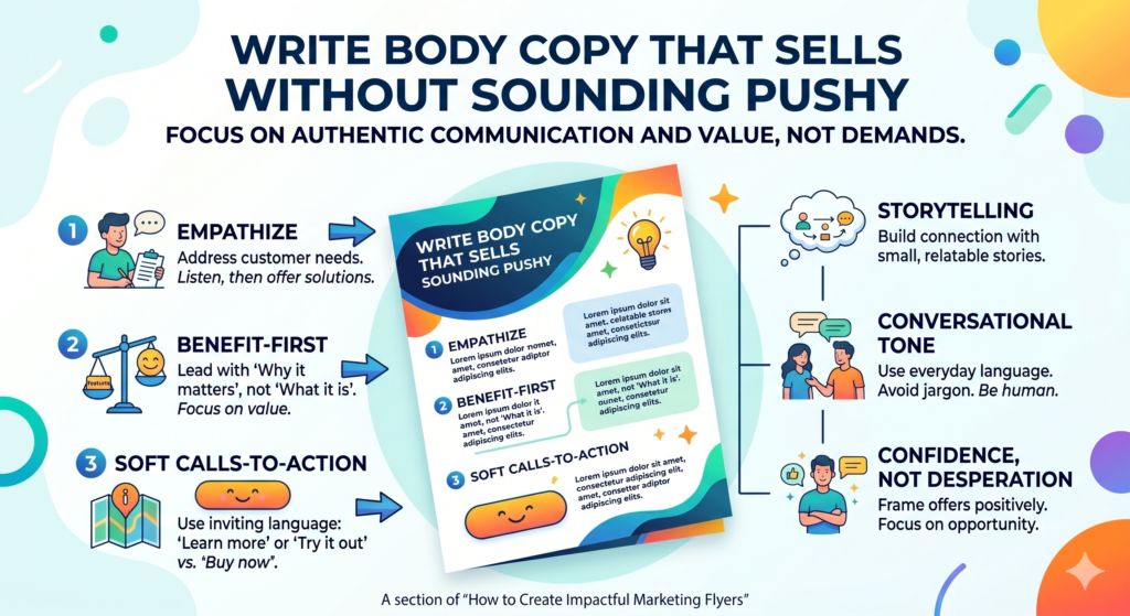 The best flyer copy does not beg for attention. It earns attention by being useful and relevant. It shows the reader that the offer fits their need and that the next step is worth taking.