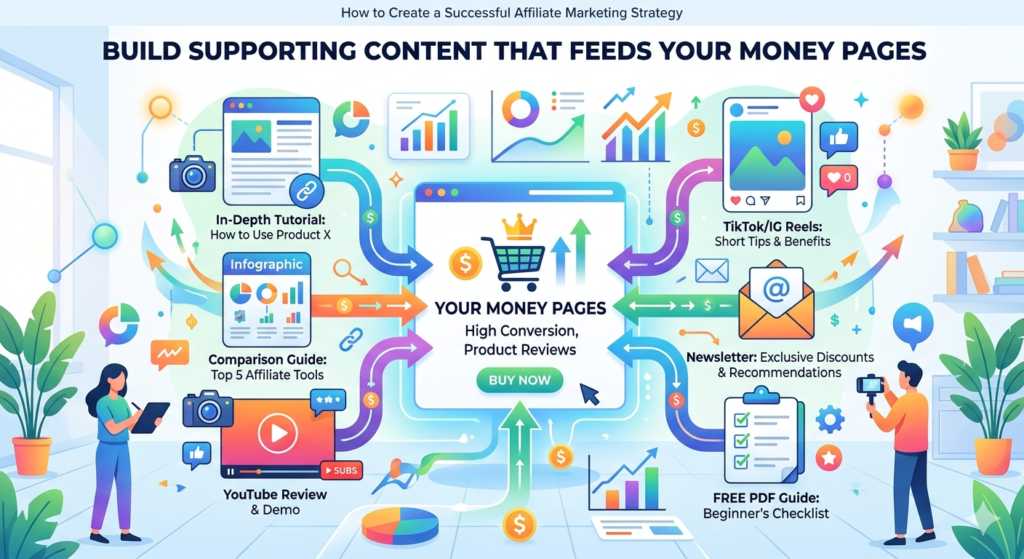But money pages often need support. Supporting content helps bring in traffic, build authority, and guide readers toward those pages.