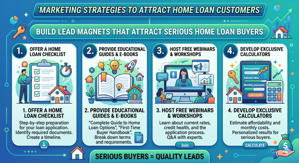 A lead magnet is something useful you give in exchange for contact details. In home loan marketing, lead magnets can work very well because buyers need help before they are ready to apply.