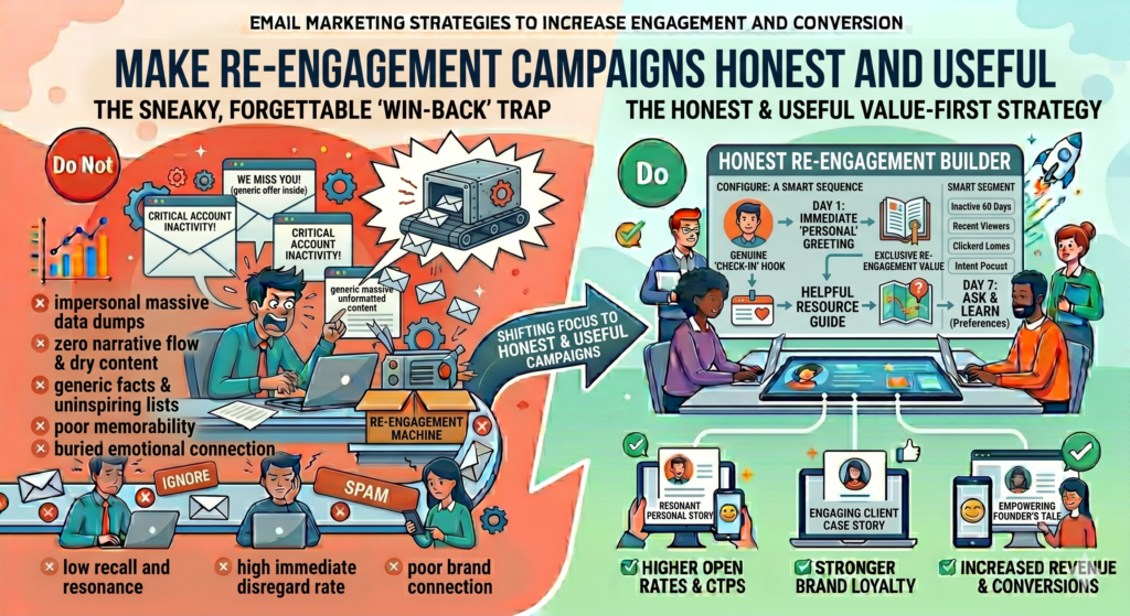 A re-engagement campaign gives you a chance to win back attention before you remove or suppress inactive subscribers.