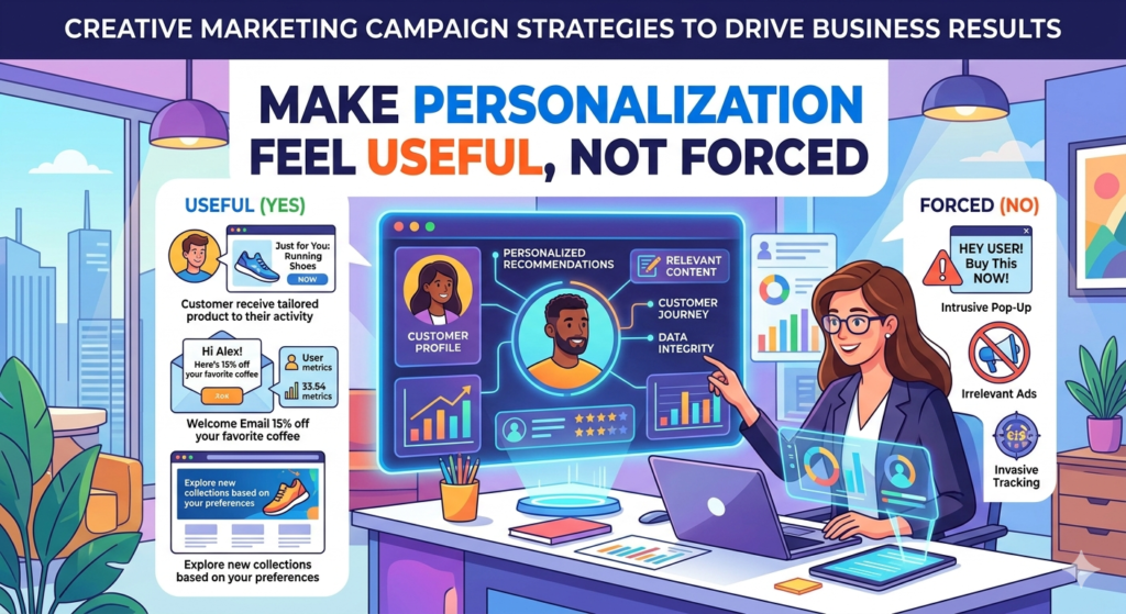 Personalization can make a campaign perform better, but only when it helps the customer feel understood. Many brands use personalization in a shallow way. They add a first name to an email or mention an industry in an ad, but the message still feels generic.