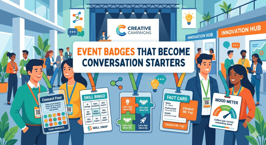 Event badges are often treated as basic name tags. That is a lost chance. At conferences, workshops, trade shows, networking events, and brand meetups, badges can become powerful marketing items. They sit on the person’s chest. Everyone can see them. That makes them perfect for starting conversations.