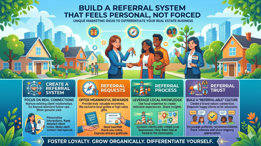 Referrals are powerful in real estate, but many businesses treat them too casually. They hope happy clients will remember them. They send one thank-you message after closing. Then they disappear until they need another lead.