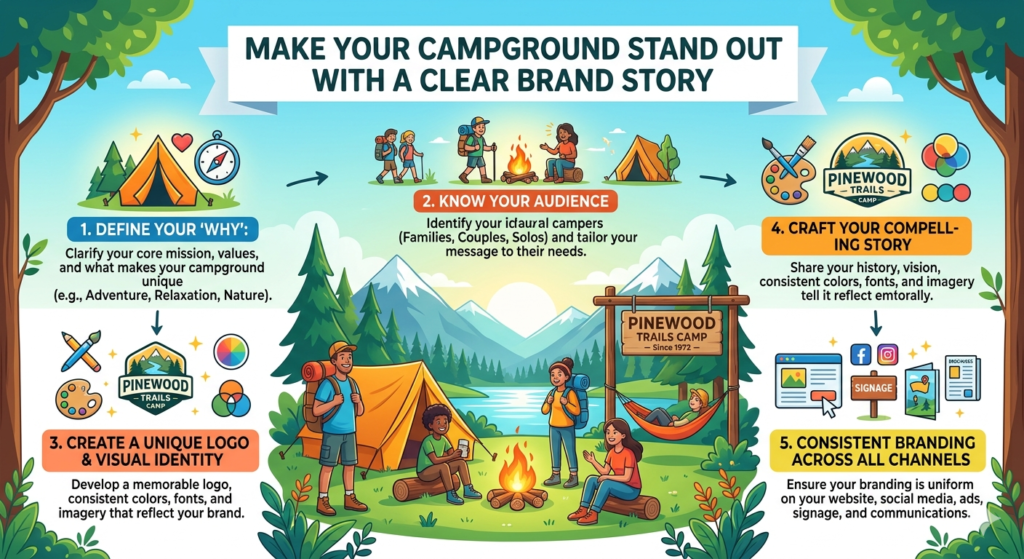 Most campers do not remember every campground they see online. They may compare ten places in one sitting. After a while, the names, rates, maps, and site types start to blur together. If your campground does not have a clear story, you become just another option.