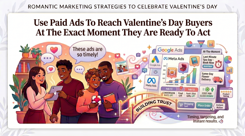 Paid ads can work very well for Valentine’s Day because the buying window is short, the need is clear, and many customers are actively looking for ideas. But this also makes the market noisy. Many brands are trying to reach the same people at the same time. Ad costs can rise. Attention can drop. Customers may scroll past anything that feels too plain.