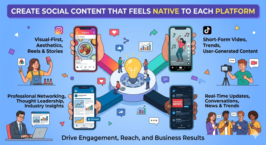 Social media can support a campaign well, but only when the content fits the platform. Many brands make the mistake of copying the same post everywhere. The message may be the same, but the format should not be.