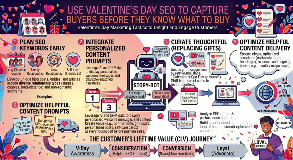 Valentine’s Day SEO is not only about ranking for broad terms like Valentine’s Day gifts. Those terms are useful, but they are also crowded. Many large retailers fight for them every year. Smaller brands can still win by targeting the more specific searches that real customers use when they are confused, rushed, or looking for something more personal.