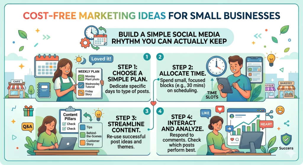 Social media can become a trap. Many business owners start strong, post for a week, get tired, and stop. The problem is not always lack of effort. The problem is trying to do too much.