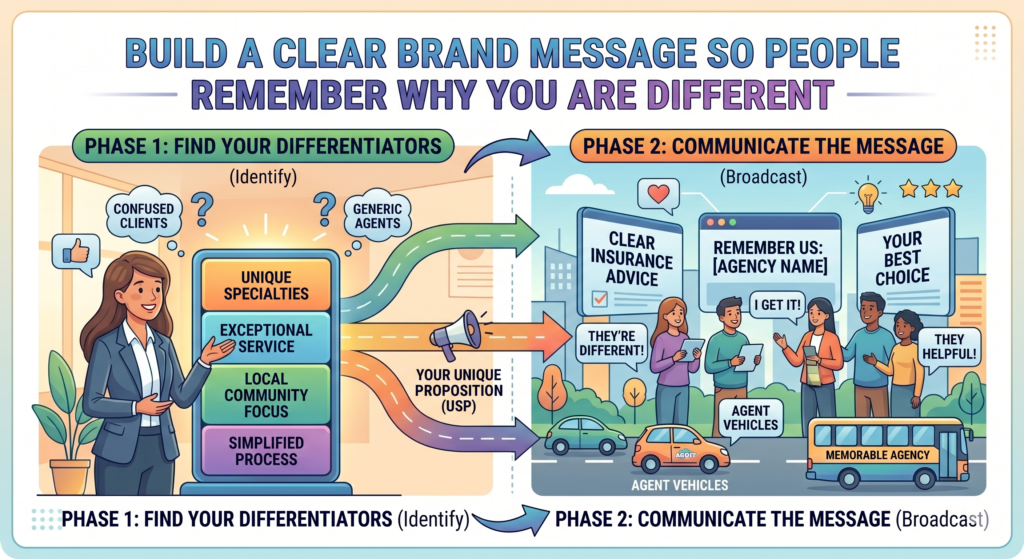 Many insurance agencies sound the same. They all say they offer great service, competitive rates, trusted advice, and many carriers. Those claims may be true, but they are not enough to make your agency memorable.