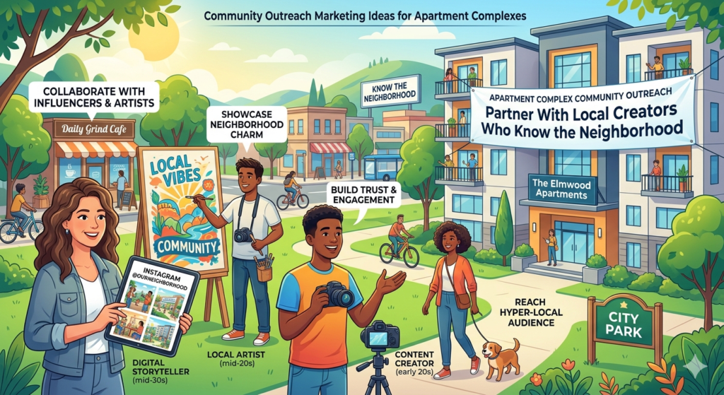 Local creators can help your apartment complex reach people in a more natural way. These creators do not need to be famous. In many cases, a smaller local creator with a loyal audience is better than a large influencer with followers from everywhere.