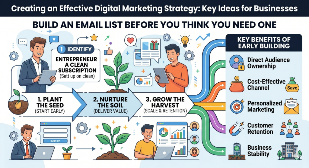 Email is one of the most overlooked parts of digital marketing. Many businesses focus on traffic and social media but fail to build a direct line to their audience. That is risky because platforms change. Search rankings move. Ad costs rise. Social reach can drop without warning.