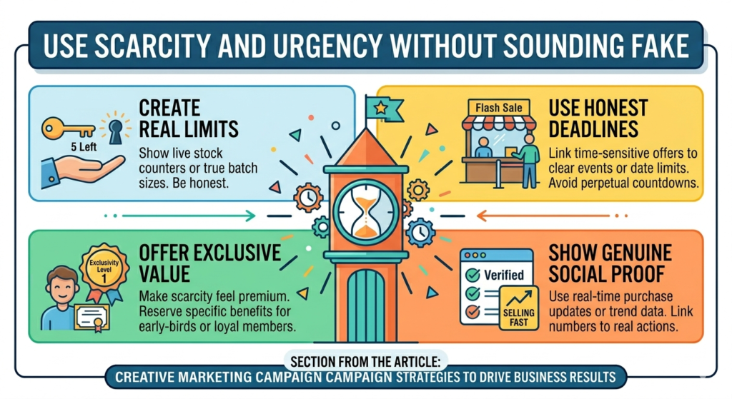 Urgency can help a campaign perform better, but only when it is honest. People are tired of fake countdowns, false “limited spots,” and pressure that disappears the next day. These tricks may create quick clicks, but they damage trust.