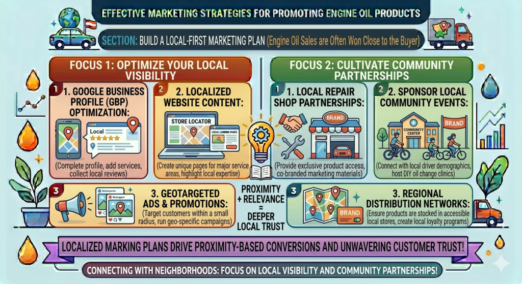 Engine oil is a category where local trust matters a lot. People may see national ads, but the final purchase often happens through a nearby workshop, parts shop, petrol pump, dealer, or online seller that delivers quickly.