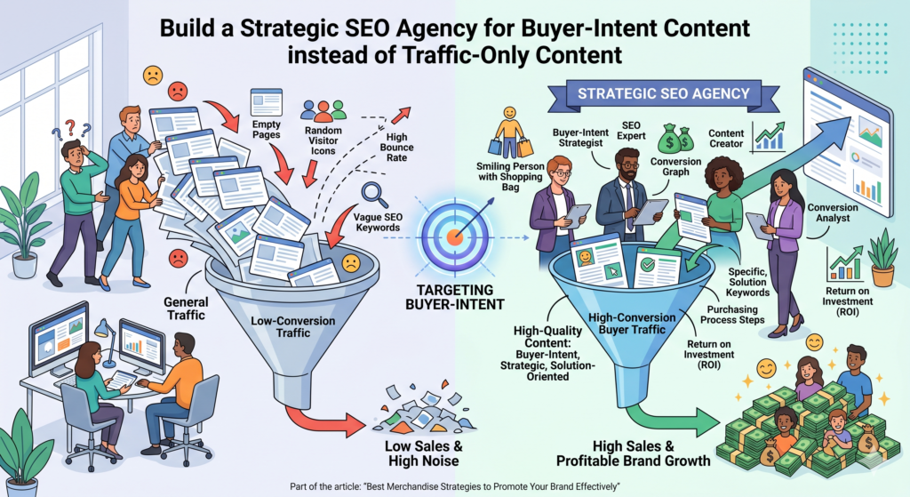 They have blogs that rank for broad topics. They get visitors who are not buyers. They publish articles because keywords look good, not because those articles help the business grow. They may have hundreds of posts, but few leads.