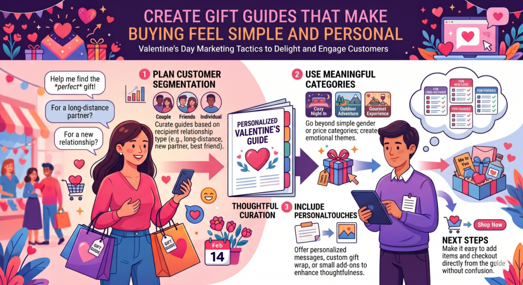Gift guides are one of the most useful Valentine’s Day assets a brand can create. They help search traffic, email clicks, social content, ad campaigns, and on-site conversion. But many gift guides are weak because they are built like product dumps. They show items, prices, and buttons, but they do not guide.