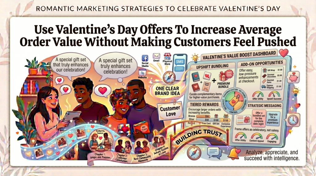 Valentine’s Day is a strong moment to increase average order value because customers are already thinking about making the gift or experience feel more complete. They may start with one item, but they are often open to adding something extra if it makes the moment better.