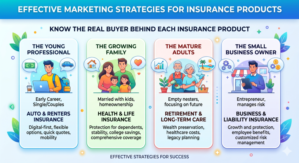 Every insurance product has a different emotional trigger. Life insurance is often tied to family and responsibility. Health insurance is tied to safety and access to care. Auto insurance is tied to legal need, cost, and peace of mind. Business insurance is tied to risk, survival, and protecting what someone has built.
