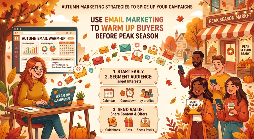 Email is one of the strongest channels for autumn because it lets you build interest before customers are ready to make a final choice. Instead of waiting until Black Friday, Christmas, or year-end promotions, you can use autumn to prepare your audience step by step.