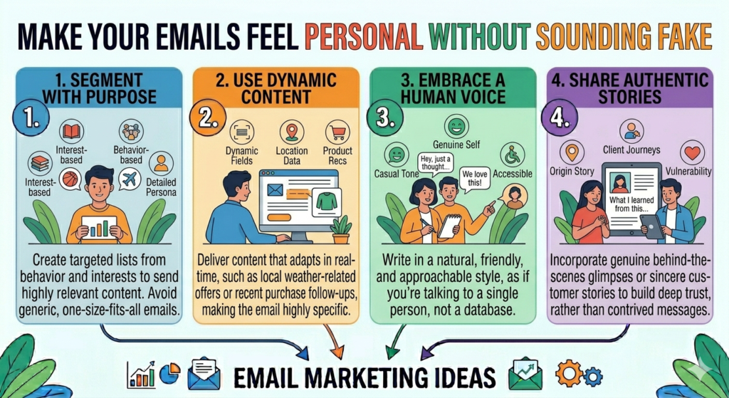 That can help in some cases, but it is not enough. In fact, fake personalization can make an email feel worse. If the email says “Hi James” but the rest of the message feels generic, the reader knows it was automated.