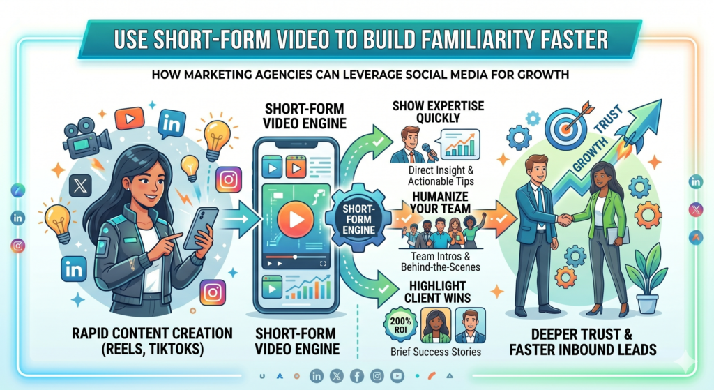 Many agencies use short video because it is popular. They copy trends, point at text on screen, use viral sounds, or create quick tips without thinking about whether those videos build trust with the right buyer.