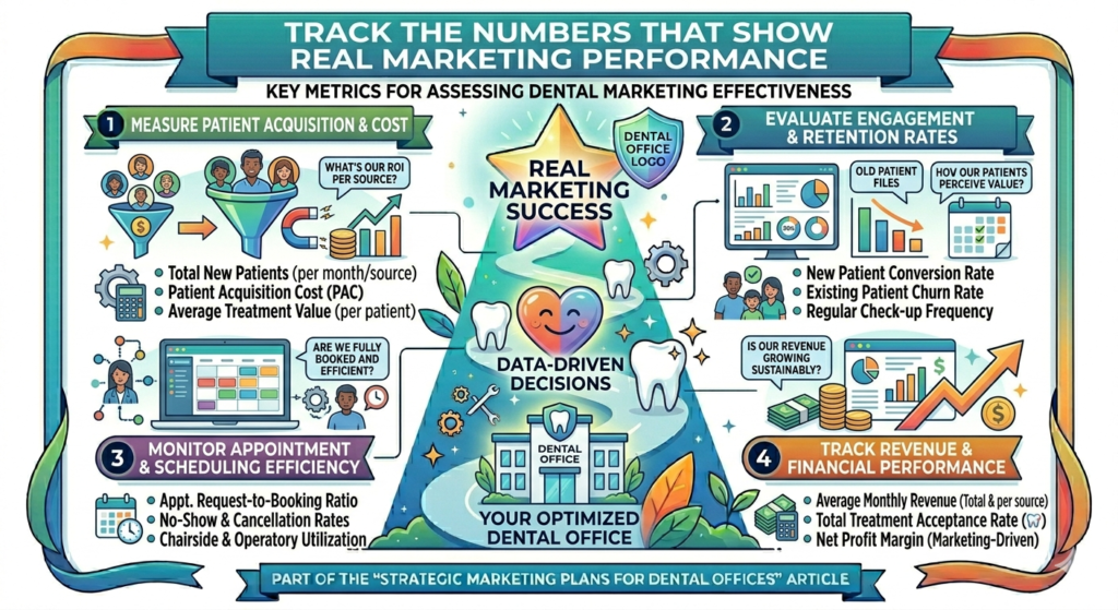 Many offices look at surface numbers like website traffic, social likes, or ad clicks. These can be useful, but they are not enough. A dental office needs to know what happens after the click.