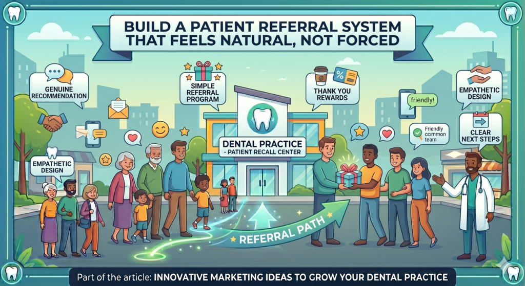 When a happy patient tells a friend, “You should go to my dentist,” that friend does not feel like they are hearing an ad. They feel like they are getting safe advice from someone they know. This makes the new patient easier to book, easier to reassure, and often easier to keep for the long term.