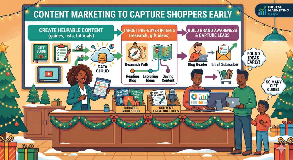 Not every holiday customer is ready to buy the first time they find you. Many people start with questions. They search for gift ideas, planning tips, product comparisons, holiday checklists, shipping advice, budget tips, and ways to solve seasonal problems.