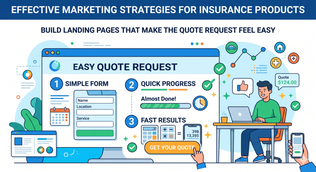 A landing page for an insurance product has one main job. It must help the visitor feel confident enough to take the next step. That step may be requesting a quote, booking a call, starting an application, or comparing options.