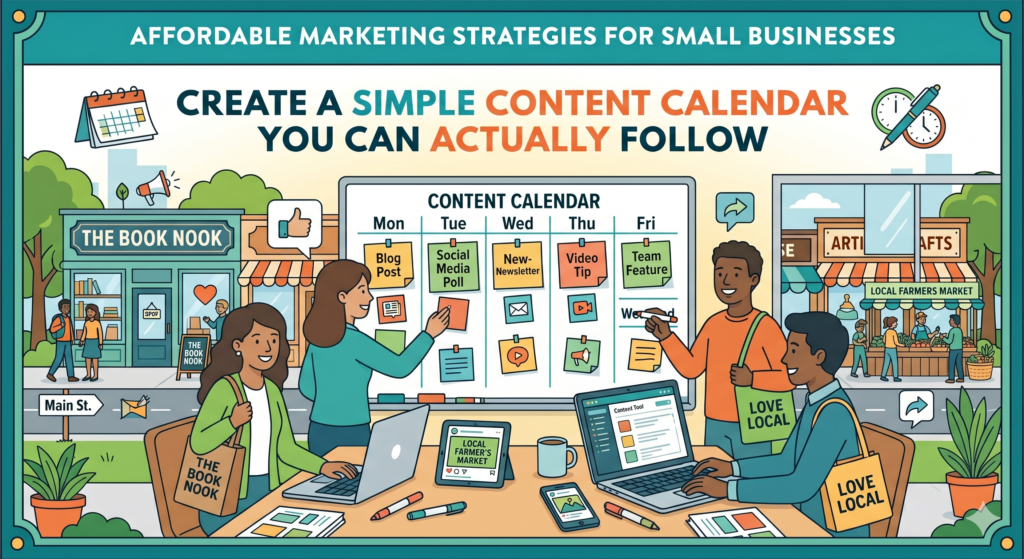 Many businesses fail at content because they create only when they feel inspired. That creates stress. One week they post five times. Then they disappear for a month. The audience gets mixed signals, and the owner starts thinking content does not work.