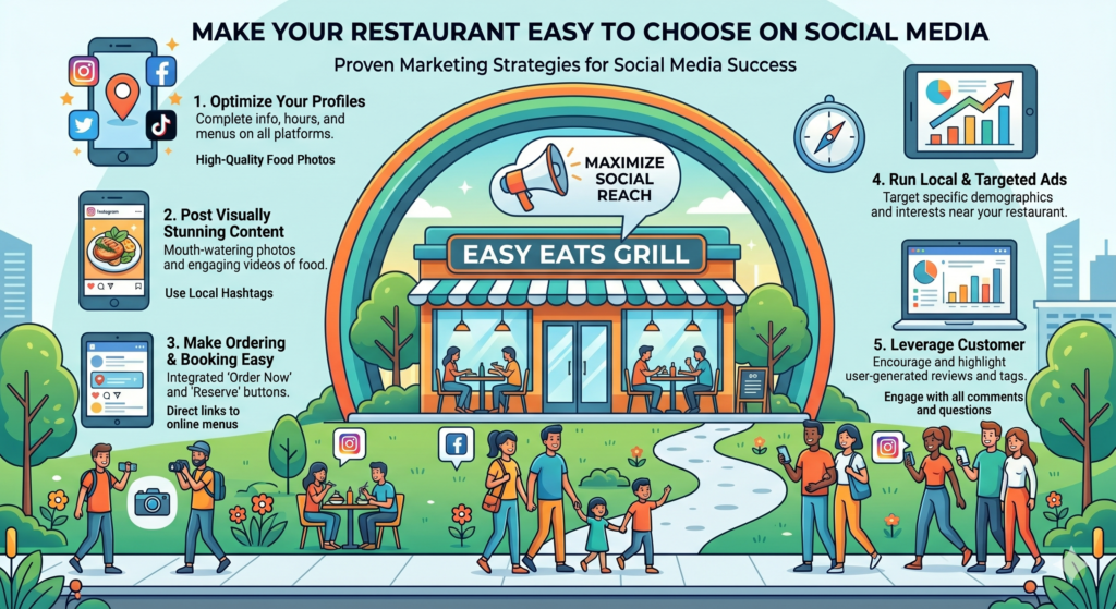 Social media can drive traffic, but only when it gives people a reason to act. Posting random food photos is not enough. Sharing pretty plates without a clear message may get likes, but likes do not always turn into visits.