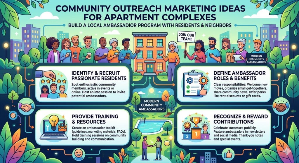 An ambassador program does not need to be formal or complicated. At its best, it is a simple way to encourage happy residents and local supporters to share your apartment complex with people they know.