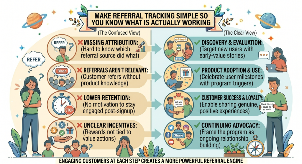 A referral program can feel active and still fail quietly if you do not track it properly. Customers may be sharing links. People may be visiting your website. Some new customers may be coming in through word of mouth. But if you do not know which parts are working, you cannot improve the program with confidence.