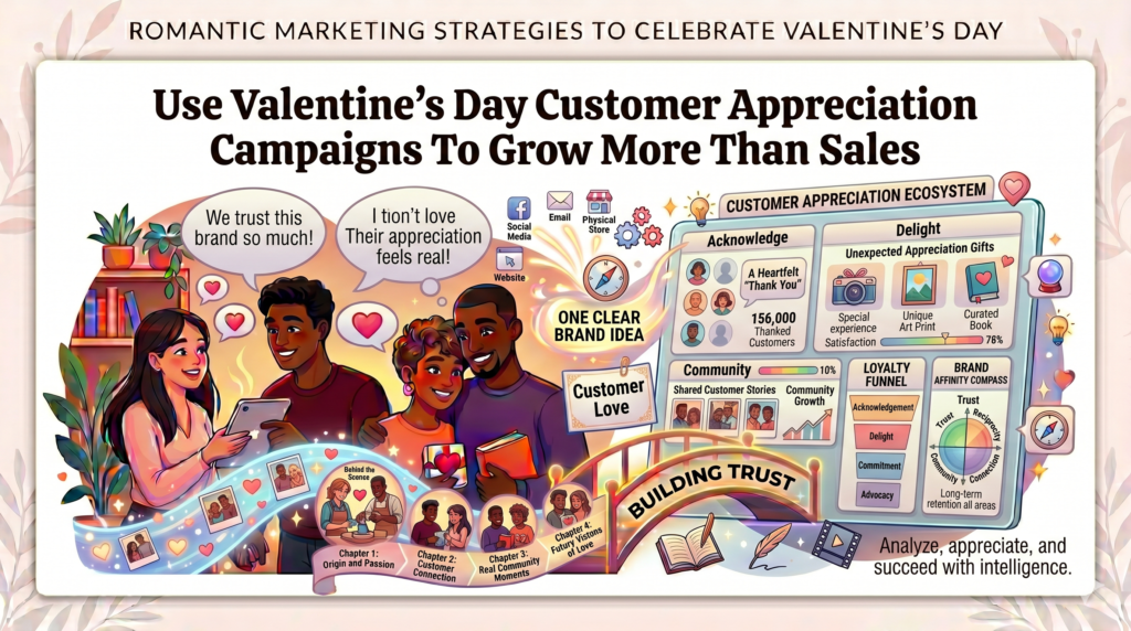 Valentine’s Day does not have to be only about romantic customers buying gifts. It can also be a smart moment for brands to show love to their own customers, clients, subscribers, members, and community. This is especially useful for B2B brands, service businesses, SaaS companies, agencies, coaches, consultants, local businesses, and brands with repeat customers.