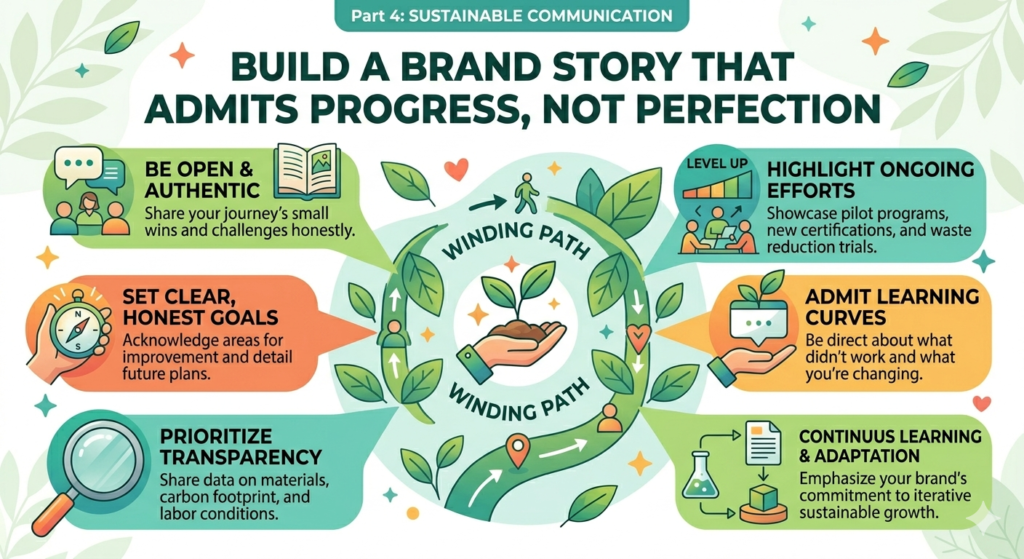 A strong sustainability story does not need to claim that your business has solved everything. In fact, the most believable story often says the opposite. It says, “We saw a problem. We chose a better path. We are still improving.”