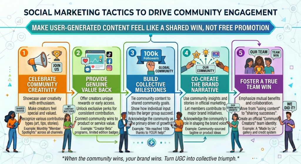 When people post about your brand, share their results, tag you, reply with stories, or show how they use your ideas, they are doing more than engaging. They are adding their own voice to your brand story.