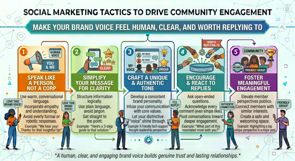 If your brand sounds cold, people will keep distance. If it sounds fake, people will not trust it. If it sounds too complex, people may not understand it. If it sounds too polished, people may not feel invited to respond.