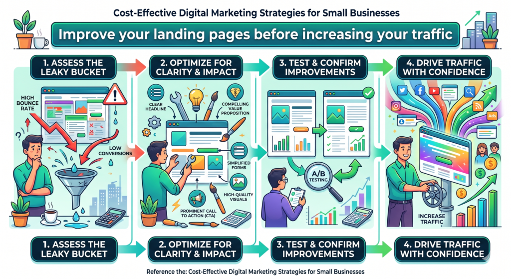 Many small businesses try to fix slow growth by getting more traffic. They want more ads, more posts, more SEO, more clicks, and more followers.