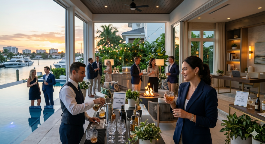 Luxury real estate is emotional. A buyer can look at photos and videos for weeks, but the real shift often happens when they feel the property in person. This is why private events can be powerful.